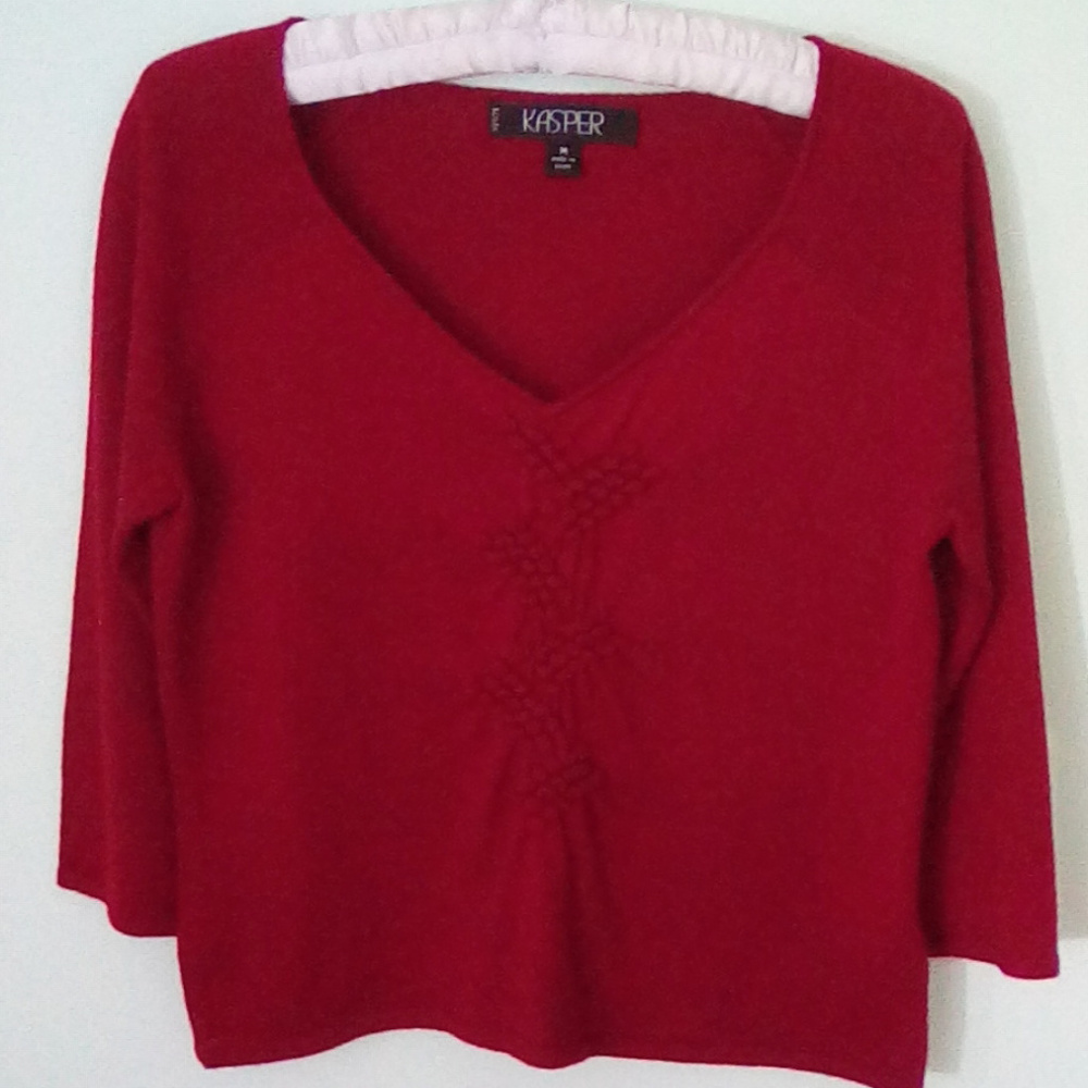 Red Sweater 3/4 sleeve